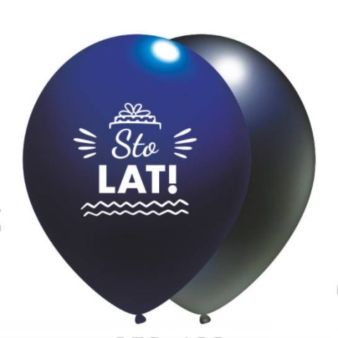 Balony urodzinowe Sto Lat, granatowe mix, 30cm, 50 szt. Flowballoons Balony urodzinowe Sto Lat, granatowe mix, 30cm, 50 szt. Flowballoons