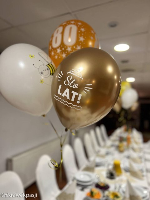 Balony urodzinowe złote Chrome Sto Lat, 30cm, 50 szt. Flowballoons Balony urodzinowe złote Chrome Sto Lat, 30cm, 50 szt. Flowballoons
