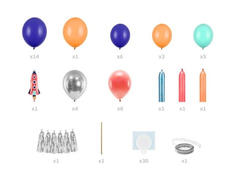 Girlanda balonowa - Rakieta mix, 154x130cm Partydeco Girlanda balonowa - Rakieta mix, 154x130cm Partydeco