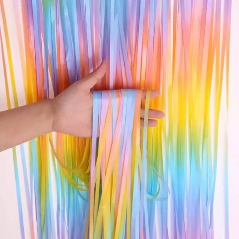 KURTYNA DEKORACYJNA tęczowa pastelowa 100 x 200cm Jixstar KURTYNA DEKORACYJNA tęczowa pastelowa 100 x 200cm Jixstar