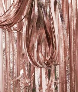 Kurtyna rose gold chrom efekt 100x200 cm Jixstar