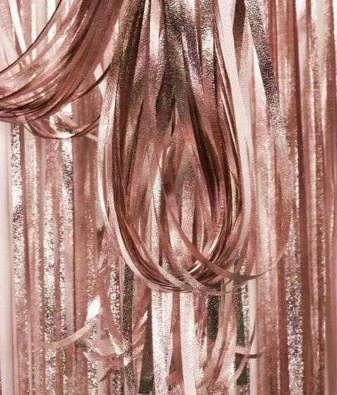 Kurtyna rose gold chrom efekt 100x200 cm Jixstar Kurtyna rose gold chrom efekt 100x200 cm Jixstar