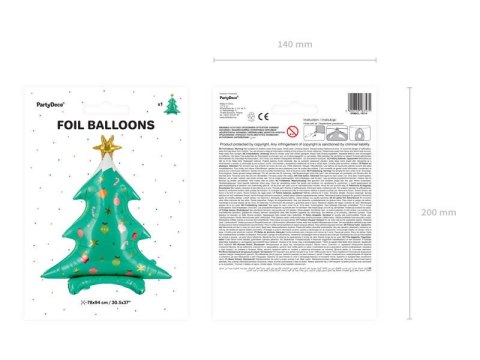 Stojący balon foliowy Choinka, 78x94cm Partydeco Stojący balon foliowy Choinka, 78x94cm Partydeco