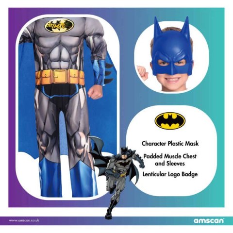 Strój, Kostium przebranie Batman niebieski Brave&Bold 6-8 lat Amscan / Anagram Strój, Kostium przebranie Batman niebieski Brave&Bold 6-8 lat Amscan / Anagram