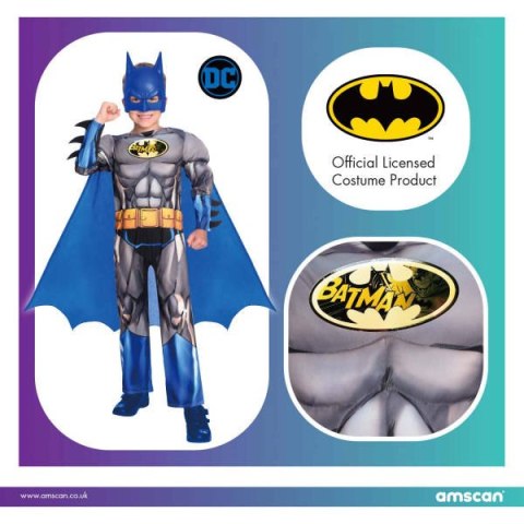 Strój, Kostium przebranie Batman niebieski Brave&Bold 6-8 lat Amscan / Anagram Strój, Kostium przebranie Batman niebieski Brave&Bold 6-8 lat Amscan / Anagram