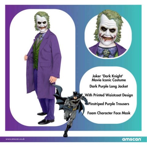 Strój, Kostium przebranie dla dorosłych Joker, rozm. L Amscan / Anagram Strój, Kostium przebranie dla dorosłych Joker, rozm. L Amscan / Anagram