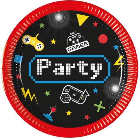 Talerzyki Gaming Party gamer, 20 cm, 8 szt. Procos Talerzyki Gaming Party gamer, 20 cm, 8 szt. Procos