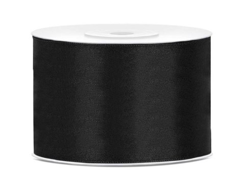 Tasiemka satynowa, wstążka czarna 38mm/25m Partydeco Tasiemka satynowa, wstążka czarna 38mm/25m Partydeco