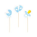 Toppery na Baby Shower dla chłopca 6szt PartyPal