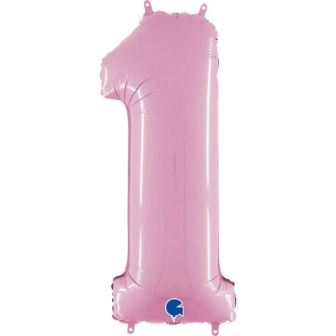 Balon Foliowy Cyfra 1 Różowa Pastel Pink, 66 cm Grabo Grabo Balon Foliowy Cyfra 1 Różowa Pastel Pink, 66 cm Grabo Grabo