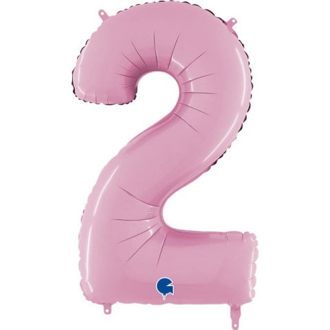 Balon Foliowy Cyfra 2 Różowa Pastel Pink, 66 cm Grabo Grabo Balon Foliowy Cyfra 2 Różowa Pastel Pink, 66 cm Grabo Grabo