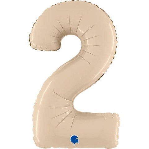 Balon Foliowy Cyfra 2, Satynowa Kremowa, 66 cm Grabo Grabo Balon Foliowy Cyfra 2, Satynowa Kremowa, 66 cm Grabo Grabo