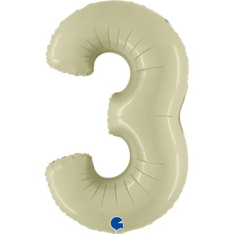 Balon Foliowy Cyfra 3, Satynowa Oliwkowa, 102cm Grabo Grabo Balon Foliowy Cyfra 3, Satynowa Oliwkowa, 102cm Grabo Grabo