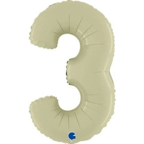 Balon Foliowy Cyfra 3, Satynowa Oliwkowa, 66 cm Grabo Grabo Balon Foliowy Cyfra 3, Satynowa Oliwkowa, 66 cm Grabo Grabo