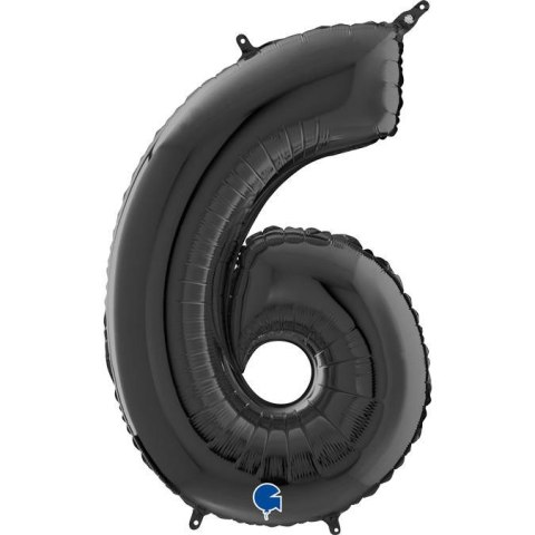 Balon Foliowy Cyfra 6 Czarny, 66 cm Grabo Grabo Balon Foliowy Cyfra 6 Czarny, 66 cm Grabo Grabo