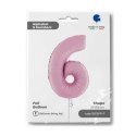 Balon Foliowy Cyfra 6 Różowa Pastel Pink, 66 cm Grabo Grabo