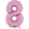 Balon Foliowy Cyfra 8 Różowa Pastel Pink, 66 cm Grabo Grabo
