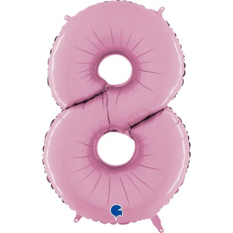 Balon Foliowy Cyfra 8 Różowa Pastel Pink, 66 cm Grabo Grabo Balon Foliowy Cyfra 8 Różowa Pastel Pink, 66 cm Grabo Grabo