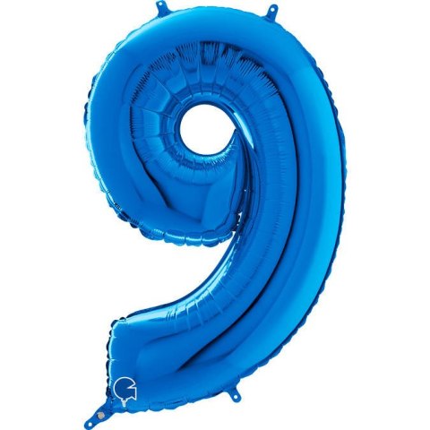 Balon Foliowy Cyfra 9 Niebieski, 66 cm Grabo Grabo Balon Foliowy Cyfra 9 Niebieski, 66 cm Grabo Grabo