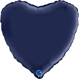 Balon Foliowy - Granatowe Satynowe Serce 46 cm, Grabo Grabo