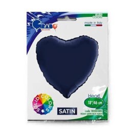 Balon Foliowy - Granatowe Satynowe Serce 46 cm, Grabo Grabo