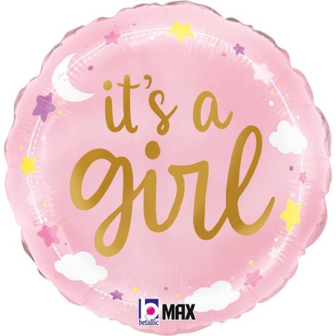 Balon Foliowy - Różowy It's A Girl46 cm Grabo Balon Foliowy - Różowy It's A Girl46 cm Grabo