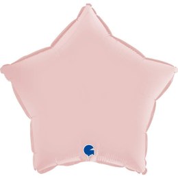 Balon Foliowy - Satynowa Pastelowa Różowa Gwiazdka 46 cm, Grabo Grabo