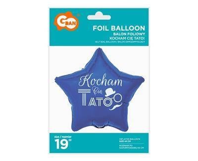 Balon Foliowy gwiazdka, Kocham Cię Tato, 44cm Godan Balon Foliowy gwiazdka, Kocham Cię Tato, 44cm Godan