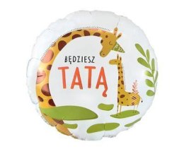 Balon Foliowy okrągły, Będziesz Tatą, 46cm Godan