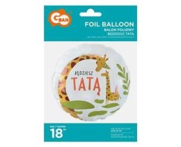 Balon Foliowy okrągły, Będziesz Tatą, 46cm Godan