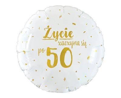 Balon Foliowy okrągły, Życie zaczyna się po 50, 46cm Godan Balon Foliowy okrągły, Życie zaczyna się po 50, 46cm Godan