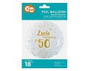 Balon Foliowy okrągły, Życie zaczyna się po 50, 46cm Godan