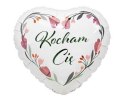 Balon Foliowy serce, białe, Kocham Cię, 46cm Godan