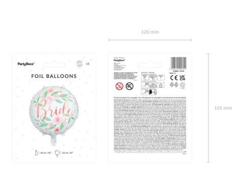 Balon foliowy Bride to be kwiaty 45 cm Partydeco Balon foliowy Bride to be kwiaty 45 cm Partydeco