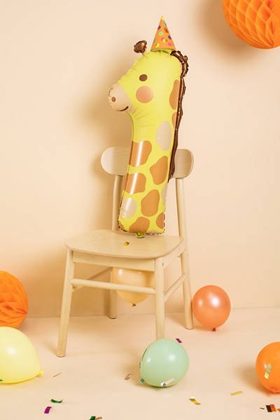 Balon foliowy Cyfra 1 - Żyrafa, 90cm Partydeco Balon foliowy Cyfra 1 - Żyrafa, 90cm Partydeco
