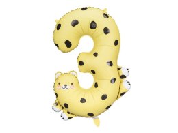 Balon foliowy Cyfra 3 - Gepard, 98 cm Partydeco