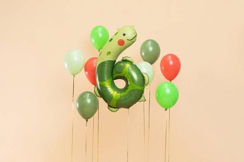 Balon foliowy Cyfra 6 - Żółw, 96 cm Partydeco Balon foliowy Cyfra 6 - Żółw, 96 cm Partydeco