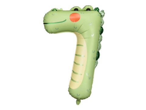Balon foliowy Cyfra 7 - Krokodyl, 85 cm Partydeco Balon foliowy Cyfra 7 - Krokodyl, 85 cm Partydeco