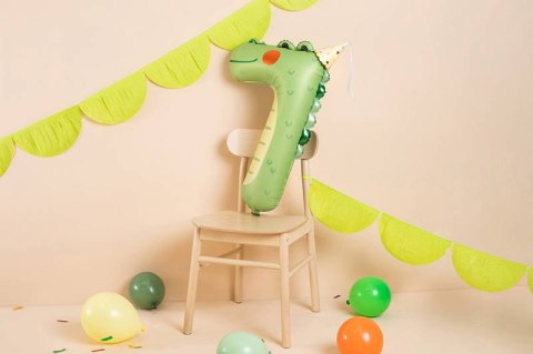 Balon foliowy Cyfra 7 - Krokodyl, 85 cm Partydeco Balon foliowy Cyfra 7 - Krokodyl, 85 cm Partydeco