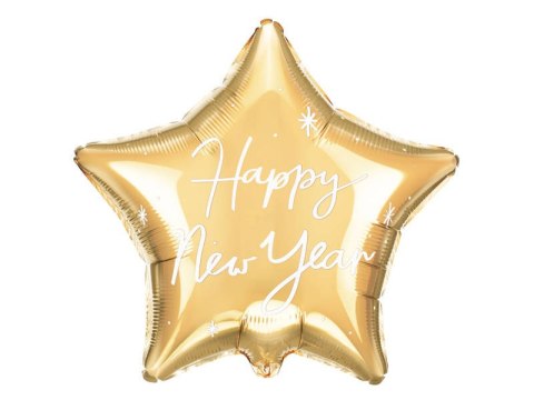 Balon foliowy Gwiazdka Happy New Year, 47x50 cm Partydeco Balon foliowy Gwiazdka Happy New Year, 47x50 cm Partydeco