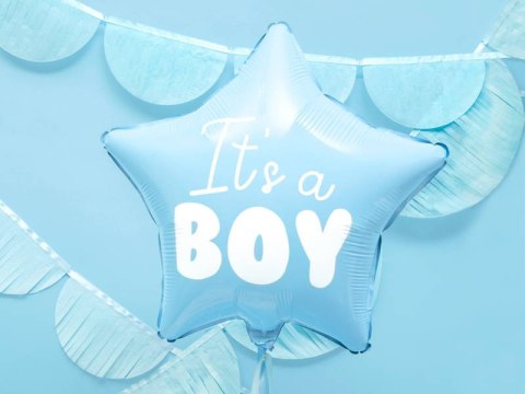 Balon foliowy Gwiazdka Niebieska - It's a boy, 48cm Partydeco Balon foliowy Gwiazdka Niebieska - It's a boy, 48cm Partydeco
