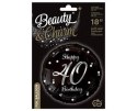 Balon foliowy Happy 40 Birthday, czarny srebrny nadruk, 46 cm Godan