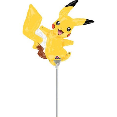 Balon foliowy Pikachu na patyk 30 cm Amscan / Anagram Balon foliowy Pikachu na patyk 30 cm Amscan / Anagram