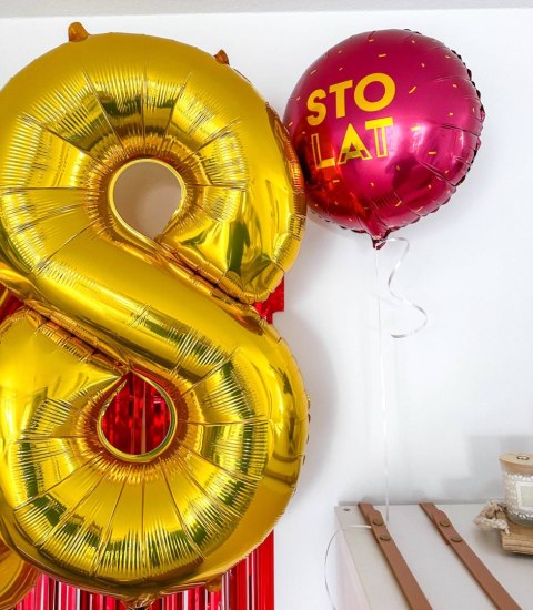Balon foliowy Sto lat bordowy, 46cm Godan Balon foliowy Sto lat bordowy, 46cm Godan