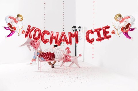 Balon foliowy napis Kocham Cię, 285x40 cm, czerwony Partydeco Balon foliowy napis Kocham Cię, 285x40 cm, czerwony Partydeco