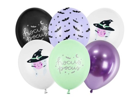 Balony 30cm, Wiedźma halloween 6 szt. Partydeco Balony 30cm, Wiedźma halloween 6 szt. Partydeco