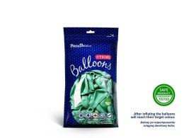Balony lateksowe Strong, Miętowe, Metallic Mint Green 12cm, 100 szt. Partydeco