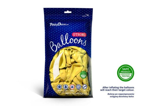 Balony lateksowe Strong , Żółte, Pastel Lemon Zest, 30cm, 50 szt Partydeco Balony lateksowe Strong , Żółte, Pastel Lemon Zest, 30cm, 50 szt Partydeco