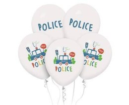 Balony lateksowe policja 5 szt 30 cm Godan