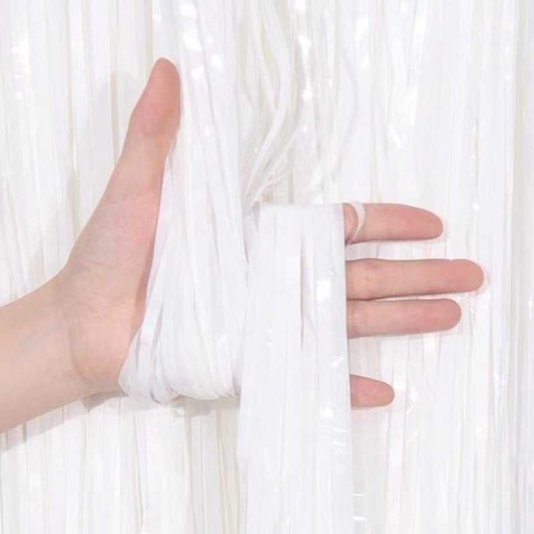 Kurtyna dekoracyjna, biała, 100 cm x 200 cm Marka niezdefiniowana Kurtyna dekoracyjna, biała, 100 cm x 200 cm Marka niezdefiniowana
